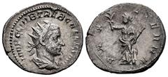 Roman Imperial Trebonianus Gallus. Antoninianus. 242-253 AD. Uncertain mint. (Spink-9639). (Ric-71). (Seaby-76). Rev.: PAX AETERNA. Pax standing front, head to left, holding olive branch in her right 