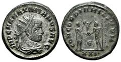 Roman Imperial Maximianus Herculius. Antoninianus. 293-294 AD. Cyzicus. (Ric-V 607). Anv.: IMP C M A MAXIMIANVS AVG, radiate, draped and cuirassed bust to right. Rev.: CONCORDIA MI-LITVM ·, Maximian s