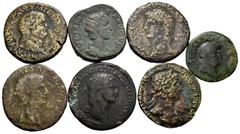 Large Lots Lot of 7 coins from the Roman Empire. Sestertius and As of different emperors: Nero, Nero Claudius Drusus, Claudius, Vespasian, Domitian and Julia Mamaea. Some rare. Ae. TO EXAMINE. Almost 
