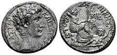 Roman Imperatorial Augustus. Seleucis and Pieria. Tetradrachm. Year 27 of the Actiana Era = 5/4 BC. (RPC-I 4152). (McAlee-181). Anv.: KAIΣOAPΣ ΣEBAΣTOY, laureate head to right. Rev.: ETOYΣ ZK NIKHΣ, T