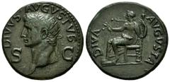 Roman Imperatorial Divus Augustus. Dupondius. 14 AD. Rome. Struck under Claudius, circa 41-50. (Ric-101). (Bmc-224). (C-93). Anv.: DIVVS AVGVSTVS / S - C Radiate head of Divus Augustus to left. Rev.: 