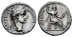Roman Imperial Tiberius. Denarius. 14-37 AD. Lugdunum. (Ric-30). (Bmcre-48). (Rsc-16a). Anv.: TI CAESAR DIVI AVG F AVGVSTVS, laureate head right. Rev.: PONTIF MAXIM, female figure (Livia?) seated righ