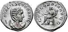 Roman Imperial Otacilia Severa. Antoninianus. 246-248 AD. Rome. (Ric-125c). (Rsc-4). Anv.: M OTACIL SEVERA AVG, diademed and draped bust to right, set on crescent. Rev.: CONCORDIA AVGG, Concordia seat