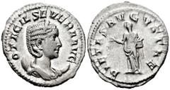 Roman Imperial Otacilia Severa. Antoninianus. 249 AD. Rome. (Spink-9158). (Ric-130). (Seaby-43). Anv.: OTACIL SEVERA AVG. Diademed and draped bust over right crescent . Rev.: PIETAS AVGVSTAE. Pietas s