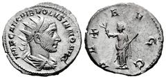 Roman Imperial Volusian. Antoninianus. 251-253 AD. Rome. (Ric-IV 179). (Rsc-70). Anv.: IMP CAE C VIB VOLVSIANO AVG, radiate, draped and cuirassed bust to right. Rev.: PAX AVGG, Pax standing facing, he