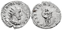 Roman Imperial Volusian. Antoninianus. 215-253 AD. Mediolanum. (Ric-205). (Rsc-32). Anv.: IMP C C VIB VOLVSIANVS AVG, radiate, draped and cuirassed bust right. Rev.: FELICITAS PVBL, draped Felicitas s