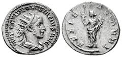 Roman Imperial Volusian. Antoninianus. 252 AD. Rome. (Ric-205). (Rsc-32). Rev.: FELICITAS PVBL, Felicitas standing left, holding long caduceus and cornucopiae. Ag. 4,24 g. Almost XF/Choice VF. Est...6