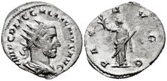 Roman Imperial Gallienus. Antoninianus. 253-255 AD. Rome. (Spink-10303). (Ric-155). (Seaby-754). Rev.: PAX AVGG. Pax standing left holding olive-branch and transverse sceptre. Ag. 3,43 g. Almost XF. E