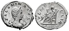 Roman Imperial Salonina. Antoninianus. 257-258 AD. Colonia Agrippinensis. (Ric-7). Anv.: SALONINA AVG, draped bust set on crescent right. Rev.: VENVS FELIX, Venus seated left, with transverse sceptre 