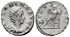 Roman Imperial Salonina. Antoninianus. 257-258 AD. Colonia Agrippinensis. (Ric-7). Anv.: SALONINA AVG, draped bust set on crescent right. Rev.: VENVS FELIX, Venus seated left, with transverse sceptre 