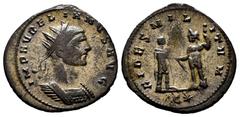 Roman Imperial Aurelian. Antoninianus. 274-275 AD. Anv.: IMP AVRELIANVS AVG, radiate and cuirassed bust to right. Rev.: FIDES MILITVM. Aureliano in military garb on the left, facing Jupiter with a sce