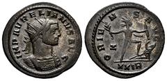 Roman Imperial Aurelian. Antoninianus. 275 AD. Rome. (Ric-V 64). Anv.: IMP AVRELIANVS AVG, radiate and cuirassed bust to right. Rev.: ORIENS AVG, radiate Sol advancing to right, holding branch in rais
