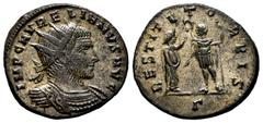Roman Imperial Aurelian. Antoninianus. 272-273 AD. Cyzicus. (Ric-347). Anv.: IMP AVRELIANVS AVG, radiate and cuirassed bust to right. Rev.: RESTITVT ORBIS, female figure standing right, crowning Aurel