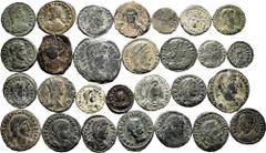 Large Lots Lot of 28 coins from Roman Empire and Byzantine Empire. Great variety of mints and emperors: Constantine, Constantius, Gratian, Arcadius, Valens, Decentius, Gallienus, Magnus Maximus, Licin