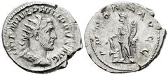 Roman Imperial Philip I. Antoninianus. 244-247 AD. Rome. (Ric-28c). (Rsc-25). Anv.: IMP M IVL PHILIPPVS AVG, radiate, draped and cuirassed bust to right. Rev.: ANNONA AVGG, Annona standing to left hol