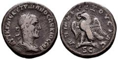 Roman Imperial Trajan Decius. AE Tetradrachm. 250-251 AD. Antioch. (Prieur-582). Ae. 11,08 g. Choice F. Est...40,00. Spanish Description: Trajano Decio. AE Tetradracma. 250-251 d.C. Antioquía. (Prieur