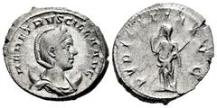 Roman Imperial Herennia Etruscilla. Antoninianus. 249-251 AD. Rome. (Ric-58b). Anv.: HER ETRVSCILLA AVG, draped, diademed bust right on crescent. Rev.: PVDICITIA AVG, Pudicitia veiled standing left, d