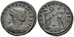 Roman Imperial Aurelian. Antoninianus. 270-275 AD. Serdica. (Ric-289). Anv.: IMP AVRELIANVS AVG Radiate and cuirassed bust of Aurelian to right. Rev.: RESTITVT ORBIS. Woman standing right, presenting 