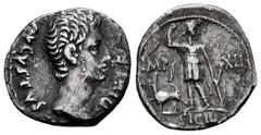 Roman Imperatorial Augustus. Denarius. 11-10 BC. Lugdunum. (Rsc-168). (Ffc-129). (Ric-183). (Cal-833). Anv.: AVGVSTVS DIVI. F , bare head of Augustus right. Rev.: IMP. - XII. SICILI, Diana Venatrix st