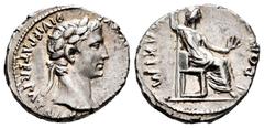 Roman Imperatorial Augustus. Denarius. 41 BC. Lugdunum. (Rsc-223). (Ffc-163). (Ric-220). (Bmc-857). Anv.: CAESAR AVGVSTVS DIVI. F. PATER. PATRIAE laureate head of Augustus right. Rev.: PONTIF. MAXIM L