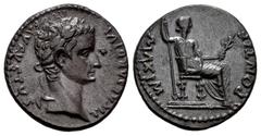 Roman Imperial Tiberius. Denarius. 14-37 AD. Lugdunum. (Ric-30). (Bmcre-48). (Rsc-16a). Anv.: TI CAESAR DIVI AVG F AVGVSTVS, laureate head right. Rev.: PONTIF MAXIM, female figure (Livia?) seated righ