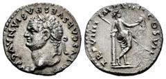 Roman Imperial Titus. Denarius. 79 AD. Rome. (Ric-16). (Rsc-268 var). Anv.: IMP TITVS CAES VESPASIAN AVG P M, laureate head left. Rev.: TR P VIIII IMP XIIII COS VII, Venus, seen half from behind, nake