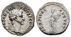 Roman Imperial Nerva. Denarius. 97 AD. Rome. (Ric-II 13). (Bmcre-24). (Rsc-6). Anv.: IMP NERVA CAES AVG PII M TR P COS III P P, laureate head right. Rev.: AEQVITAS AVGVST, Aequitas standing left, hold