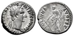 Roman Imperial Nerva. Denarius. 97 AD. Rome. (Ric-II 16). (Bmcre-37). (Rsc-71). Anv.: IMP NERVA CAES AVG P M TR P II COS III P P, laureate head to right. Rev.: FORTVNA AVGVST, Fortuna standing facing,