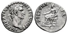 Roman Imperial Nerva. Denarius. 96-98 AD. Rome. (Ric-17). (Bmcre-41). (Rsc-79). Anv.: IMP NERVA CAES AVG P M TR P COS III P P, laureate head right. Rev.: FORTVNA P R, Fortuna Populi Romani enthroned l
