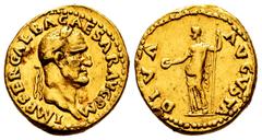 Roman Imperial Galba. Áureo. 68-69 AD. Rome. (Ric-223). (Cal-474). (Ch-57). Anv.: IMP SER GALBA CAESAR AVG P M. Laureate bust right. Rev.: DIVA AVGVSTA. Livia standing with a patera and a long sceptre