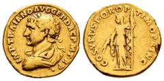Roman Imperial Trajan. Aureus. 103-111 AD. Rome. (Ric-111). (Cal-997). Anv.: IMP TRAIANO AVG GER DAC P M TR P. Laureate, draped and armoured bust left. Rev.: COS V P P SPQR OPTIMO PRINC. Ceres standin