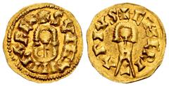 Visigothic Coins Suinthila (621-631). Tremissis. Emerita (Mérida). (Cnv-327). Anv.: ✠SVINTHILAREX. Rev.: ✠EMERI/T/APIVS. Au. 1,49 g. Choice VF. Est...600,00. Spanish Description: Suinthila (621-631). 