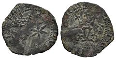 Catholic Kings (1474-1504) Catholic Kings (1474-1504). Blanca. Granada. (Cal-Unlisted). Anv.: F between F - F Star. Rev.: Y between Cross. Ae. 0,77 g. Some authors attribute this coinage to the Malaga