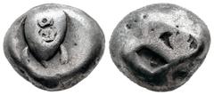 Greek Coins Attica Islands. Aegina. Stater. 525-475 BC. (Hgc-6, 434). Anv.: Sea turtle with banker's marks down the back of shell. Rev.: Incuse punch with skew pattern. Ag. 12,04 g. F. Est...100,00. S