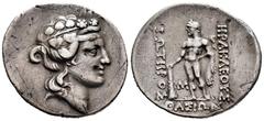 Greek Coins Thrace. Thasos. Tetradrachm. 148-90/80 BC. (Sng Cop-1039). (Bmc-72). (Hgc-6, 359). Anv.: Head of Dionysos to right, wearing ivy wreath. Rev.: HPAKΛEOYΣ ΣΩTHPOΣ, Herakles standing to left, 