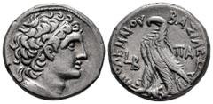 Greek Coins Ptolemaic Kings of Egypt. Kleopatra III and Ptolemy IX Soter II (Lathyros). Tetradrachm. RY 2 = 116/5 BC. Alexandria. (Svoronos-1660). (Sng Cop-348). (DCA-60). Anv.: Diademed head of Ptole