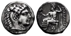 Greek Coins Kingdom of Macedon. Philip III Arrhidaios. Drachm. 323-317 BC. Lampsakos. Struck under Leonnatos, Arrhidaios, or Antigonos I Monophthalmos, in the name and types of Alexander III. (Price-1