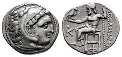 Greek Coins Kingdom of Macedon. Alexander III, "The Great". Drachm. 310-301 BC. Kolophon. (Price-1823). (Müller-808). Anv.: Head of Herakles right, wearing lion's skin headdress. Rev.: Zeus seated lef