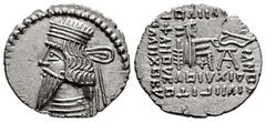 Greek Coins Kingdom of Parthia. Pakoros I. Drachm. 78-120 BC. Ekbatana. (Sellwood-78.4). (Shore-413). (Sunrise-439). Anv.: Diademed head to left, with long beard. Rev.: Archer (Arsakes I) seated to ri