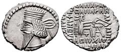 Greek Coins Kingdom of Parthia. Pakoros I. Drachm. 78-120 BC. Ekbatana. (Sellwood-78.4). (Shore-413). (Sunrise-439). Anv.: Diademed head to left, with long beard. Rev.: Archer (Arsakes I) seated to ri