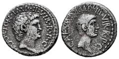Roma Imperatorial Mark Antony and Octavian. Denarius. 39 BC. mint moving with M. Antony. (Craw-528/2b). (Sydenham-1193a). Anv.: M·ANTON·IMP·AVG·III·VIR·R·P·C Head of M. Antonius right. Rev.: CAESAR·IM