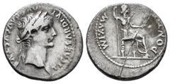 Roman Imperial Tiberius. Denarius. 14-37 AD. Lugdunum. (Ric-30). (Seaby-16a). Anv.: TI CAESAR DIVI AVG F AVGVSTVS, laureate head right. Rev.: PONTIF MAXIM, female figure (Livia?) seated right on chair