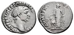 Roman Imperial Trajan. Drachm. RY 16 = 114 AD. Bostra, Arabia. (RPC-III 4073). Anv.: AYTOKP KAIC NЄP TPAIAN CЄ(B ΓЄΡΜ ΔΑΚ). Cabeza laureada a derecha, con ligero drapeado sobre el hombro. Rev.: ΔHMAPX
