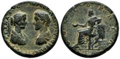 Roman Imperial Commodus and Crispina. Medallion. 177 AD. Rome. (Gnecchi-1, Cómodo y Crispina). (Dressel-93/2). Anv.: CRISPINA AVG IMP COMMODVS AVG GERM SARM. Draped bust of Crispina right facing laure