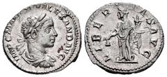 Roman Imperial Severus Alexander. Denarius. 222-228 AD. Rome. (Ric-IV 156). Anv.: IMP C M A(VR) SEV ALEXAND AVG, laureate, draped, and cuirassed bust right. Rev.: LIBERTAS AVG, Libertas standing facin