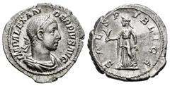 Roman Imperial Severus Alexander. Denarius. 231-235 AD. Rome. (Ric-IV 254). (Bmcre-897). (Rsc-546). Anv.: IMP ALEXANDER PIVS AVG, laureate, draped and cuirassed bust to right. Rev.: SPES PVBLICA, Spes