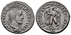 Roman Imperial Philip I. Seleucis and Pieria. Tetradrachm. 248 AD. Antioch. (Prieur-445). (McAlee-934). Anv.: AYTOK K M IOYΛI ΦIΛIΠΠOC CEB, laureate, draped and cuirassed bust to right, seen from behi