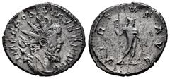 Roman Imperial Postumus. Antoninianus. 262-263 AD. Trier. (Ric-V 2 93). (Rsc-419a). Anv.: IMP C POSTVMVS P F AVG, radiate, draped and cuirassed bust to right. Rev.: VIRTVS AVG, Mars standing facing, h