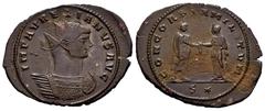 Roman Imperial Aurelian. Antoninianus. 274 AD. Siscia. (Ric-V 1 244). Anv.: IMP C AVRELIANVS AVG, radiate and cuirassed bust to right. Rev.: CONCORDIA MILITVM, Emperor standing to right, clasping hand