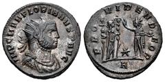 Roman Imperial Florian. Antoninianus. 276 AD. Serdica. (Ric-110). Anv.: IMP C M AN FLORIANVS AVG, radiate and cuirassed bust right. Rev.: PROVIDEN DEOR, Providentia standing right, holding two ensigns